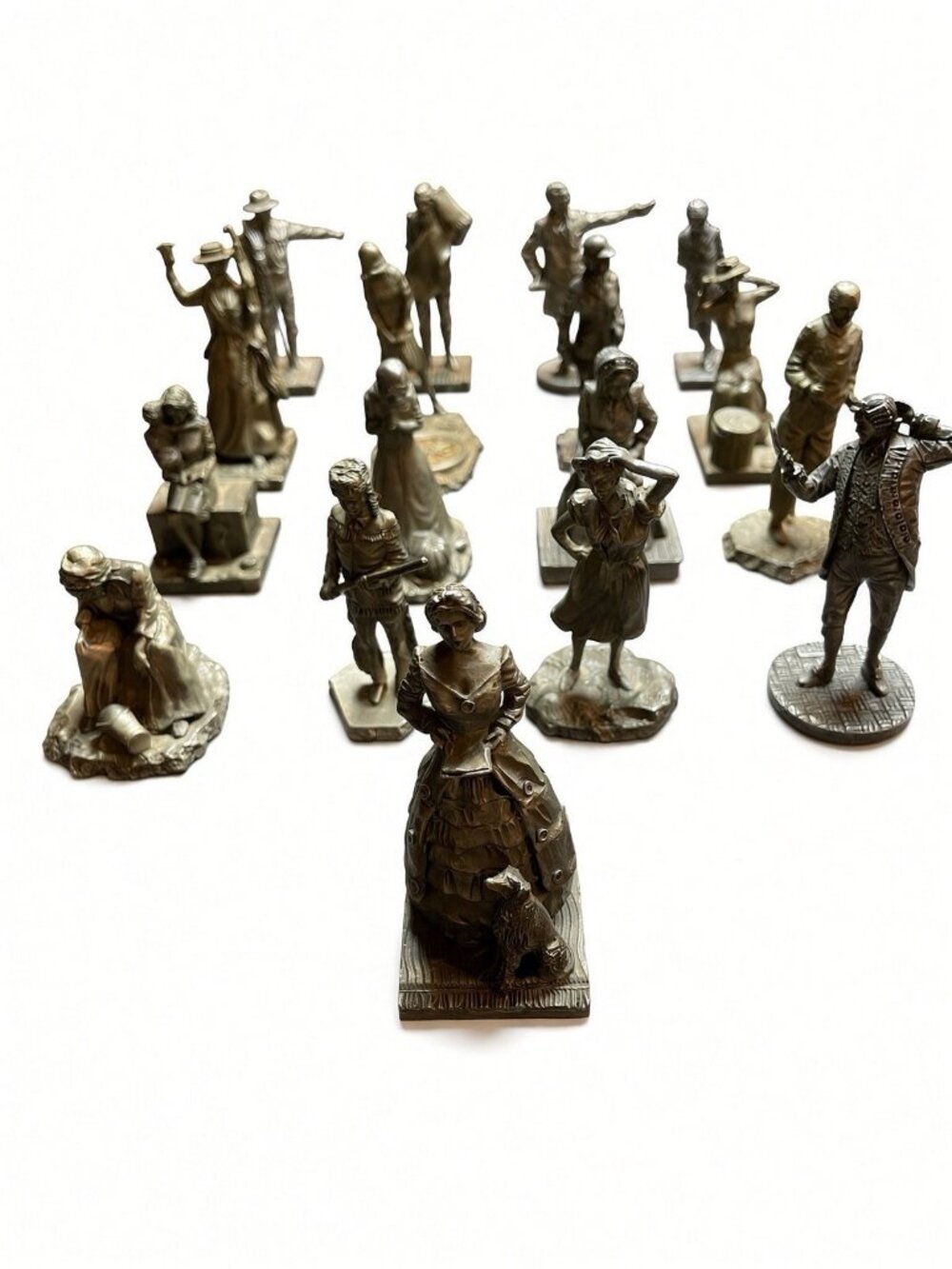 Franklin Mint Saturday Evening Post Pewter Figure Set Parade of American People